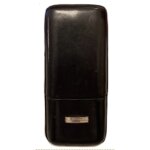 Dupont s. a paris - etui cigare triple - cuir noir