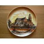 Eglise de vallet (loire - atlantique). assiette dcorative en cramique