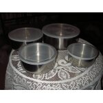 Ensemble 4 bols en inox s430 avec couvercle en polythylne pour la cuisine , dimensions :10 x 4, 4 cm ...