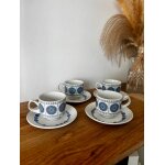 Ensemble de 4 tasses et soucoupes en porcelaine espagnole pontesa