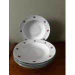 Ensemble de 5 assiettes creuses en porcelaine tables & couleurs cerises