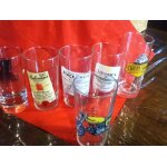 Ensemble de 5 verres a whisky emaill�s multicolore diff�rentes marques + 1 moto ducati 750