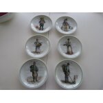 Ensemble 6 assiettes collection porcelaine du berry m�tiers du vieux paris