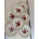 Ensemble de 6 assiettes a dessert digoin sarreguemines janine