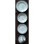 Ensemble assiette plate + creuse + dessert + tasse et soucoupe en porcelaine blanche + gratuits, liseré ... Ensemble assiette plate + creuse + dessert + tasse et soucoupe en porcelaine blanche + gratuits, liseré ...