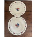 Ensemble de deux assiettes creuses anciennes villefranche hbcm montereau