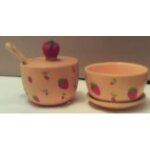 Ensemble de petit d�jeuner -  ; yves rocher  ; - sucrier et cuill�re 1 sous tasse 2 tasses - en porcelaine ...