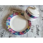 Ensemble sucrier et assiette a biscuits. Ensemble sucrier et assiette a biscuits.