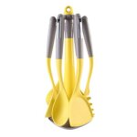 Ensemble d'ustensiles de cuisine en silicone, louche de cuisine, passoire a p�tes, spatule a frire, ustensiles ...