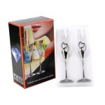 Ensemble de verres a champagne de mariage 2 pi�ces, verres a fl�te a griller avec strass en cristal, ...