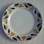 Fa�ence du rh�ne - fr�res ladrut - 1922 a 1951 - assiette plate fa�ence de grigny ou � arboras - 22cm ...