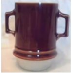 Filtre a cafeti�re - en porcelaine verniss�e - vintage - marron