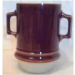 Filtre a cafeti�re - vintage - en porcelaine verniss�e - marron