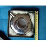 Flasque a whishy ou cognac en etain avec fentre verre