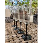 Flte a champagne pied noir octogonal 8 pieces
