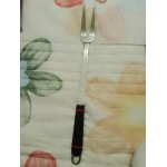 Fourchette a viande noire / argente vintage annes 80.