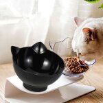 Gamelle anti - drapant double bols mangeoires chat chien - nourriture distributeur eau dia. 13cm - noir ...
