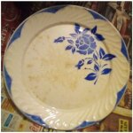 Grande assiette - plate -  ; digoin - sarreguemines  ; -  ; corsica  ; bleu - r�f 56
