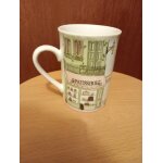 Grande tasse a hanse en c�ramique, s�rigraphies paterisserie anglaise par jules pirault, anc brav. calligraphe ...
