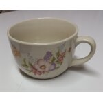 Grande tasse jumbo a petit d�jeuner - 12x08cm environ - gr�s emaill� a motif floral , made in china