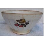 Gros bol - en porcelaine - dcor fruits et fleurs
