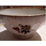 Gros bol - en porcelaine - dcor fruits et fleurs