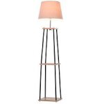 Lampadaire design contemporain dim. 40l x 40l x 160h cm 40 w max. 3 etagères intégrées bois massif caoutchouc ... Lampadaire design contemporain dim. 40l x 40l x 160h cm 40 w max. 3 etagères intégrées bois massif caoutchouc ...