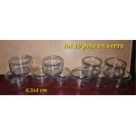 Lot 10 ramequins en verre ( 6. 5x4 cm
