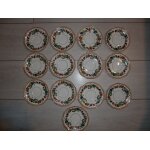 Lot de 13 petites assiettes a goter en porcelaine fine de limoges des annes 50