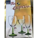 Lot 18 verres a vin / champagne - pied vert