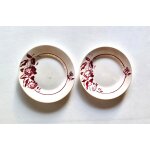 Lot de 2 assiettes anciennes digoin sarreguemines fleurs bordeaux