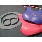 Lot 2 bavoirs et assiette bb silicone adhrente