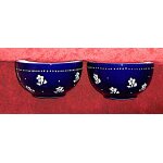 Lot de 2 bols en c�ramique emaill�e d�cor�s a la main