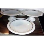 Lot de 2 coupes - compotiers en faence d'onnaing + assiette creuse