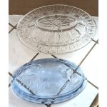 Lot de 2 couvercles en verre pour beurrier vintage