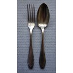 Lot de 2 couverts anciens en mtal argent 84 gr.