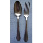 Lot de 2 couverts anciens en métal argenté avec chiffres - art déco Lot de 2 couverts anciens en métal argenté avec chiffres - art déco