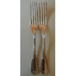 Lot de 2 fourchettes anciennes en mtal argent