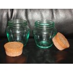 Lot de 2 pots en verre / mini bonbonniere avec bouchon en liege