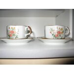Lot de 2 tasses avec sous - tasses a cappuccino