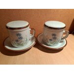 Lot de 2 tisani�res fleurs des champs avec filtres et couvercles
