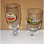Lot de 2 verres a bi�re : amstel et m�t�or