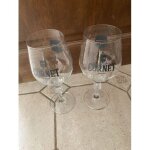 Lot de 2 verres bi�re cornet