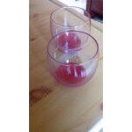 Lot de 2 verres vintage rouge et blanc ann�e 60 / 70 style art d�co