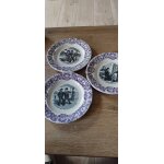 Lot de 3 assiettes parlantes les mathurins digoin . porcelaine opaque. intactes Lot de 3 assiettes parlantes les mathurins digoin . porcelaine opaque. intactes