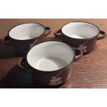 Lot de 3 bols a soupe en gr�s - marron