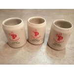 Lot de 3 chopes de bi�res beige et rouge parkbrau
