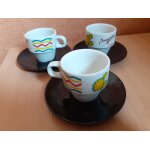 Lot de 3 tasses a caf et sous tasses en cramique