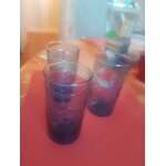 Lot de 3 verres a orangeades bleus