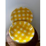 Lot de 4 assiettes creuses anciennes digoin sarreguemines ecossais jaune